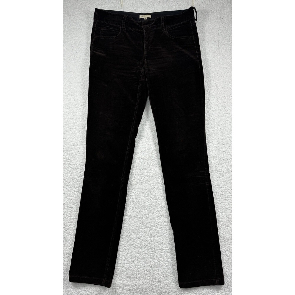 Vince Dark Brown Suede Slim Fit Pants Womens Size 6 Cotton Stretch 32x32